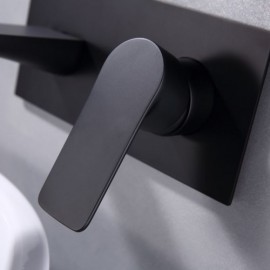 Brushed Gold/Black Copper Wall Mounted Basin Mixer For Bathroom