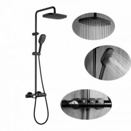 Black/Chrome Thermostatic Shower System For Bathroom Ceiling Shower Head