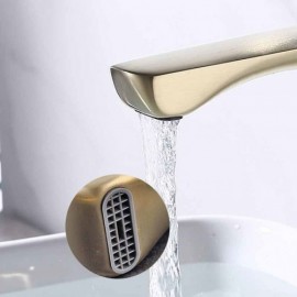 Modern Basin Faucet Brushed Gold/Chrome Single Handle