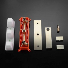 Wall Mounted Brushed Gold/Black Double Handle Basin Mixer For Bathroom