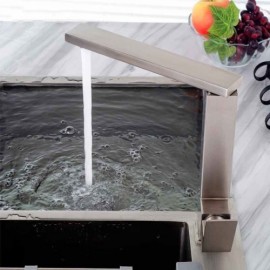 Rotating Kitchen Mixer In Brushed Stainless Steel Modern Style