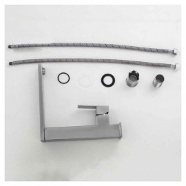 Rotating Kitchen Mixer In Brushed Stainless Steel Modern Style