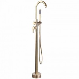Floor-Standing Bathtub Mixer In Gold Stainless Steel For Bathroom