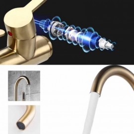 Floor-Standing Bathtub Mixer In Gold Stainless Steel For Bathroom