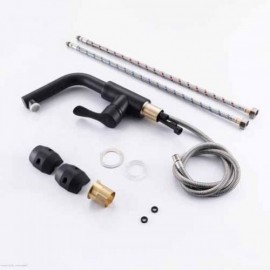 Modern Sink Faucet With Hand Shower For Bathroom Black/Chrome