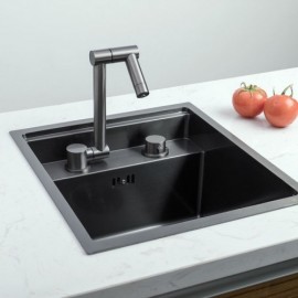 Concealed Stainless Steel Sink With Mixer Faucet Single Bowl With Lid