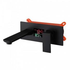 Single Handle Chrome/Black Wall Mounted Sink Faucet Led Display