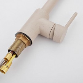 Oat-Colored Pull-Out Kitchen Mixer