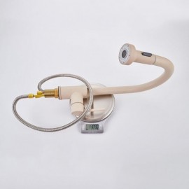 Oat-Colored Pull-Out Kitchen Mixer