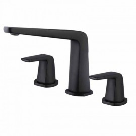 Matte Black Double Handle Basin Mixer For Bathroom