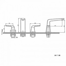 Matte Black Double Handle Basin Mixer For Bathroom