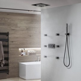 Black Recessed Hot And Cold Water Shower Faucet For Bathroom