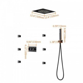 Black Recessed Hot And Cold Water Shower Faucet For Bathroom