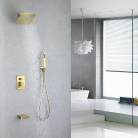 Brushed Gold Shower Faucet For Bathroom 2 Sizes Available For The Ceiling Shower Head