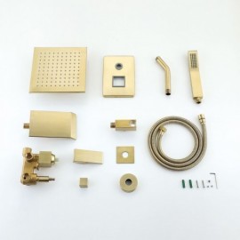 Brushed Gold Shower Faucet For Bathroom 2 Sizes Available For The Ceiling Shower Head