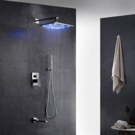 Chrome Led Shower Faucet For Bathroom 3 Sizes Available For Ceiling Shower Head