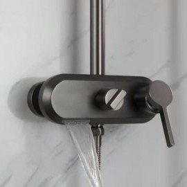 Modern Bathroom Shower Faucet Black/Brushed Gold/Grey