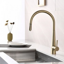 Modern Brushed Gold Kitchen Mixer For Bathroom