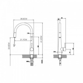 Modern Brushed Gold Kitchen Mixer For Bathroom