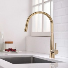 Modern Brushed Gold Kitchen Mixer For Bathroom