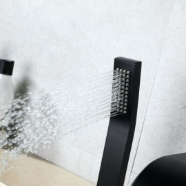 Bathtub Mixer Black Nickel Plating 1 Handle 3 Holes For Bathroom