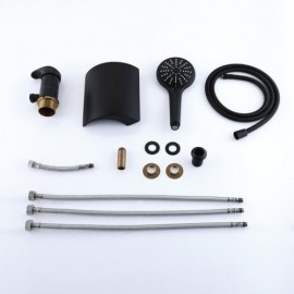 Black Waterfall Bathtub Mixer With Hand Shower For Bathroom