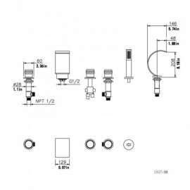 3-Handle Black Nickel Waterfall Bathtub Faucet For Bathroom