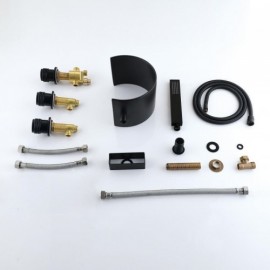3-Handle Black Nickel Waterfall Bathtub Faucet For Bathroom