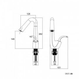 Creative Design Copper Modern Basin Faucet For Bathroom
