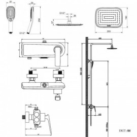 Modern Shower Faucet With 5 Versions For Bathroom
