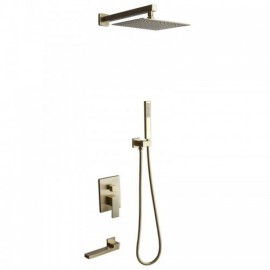 Modern Brushed Gold Shower Faucet For Bathroom Top Spray In 3 Sizes