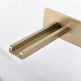 Brushed Gold Led Wall Mounted Basin Faucet For Bathroom Single Handle