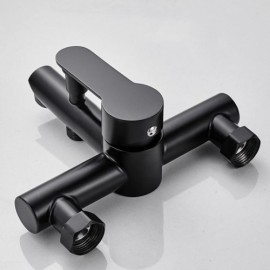 Black Stainless Steel Recessed Bathtub Faucet For Bathroom