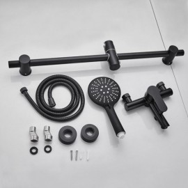 Black Stainless Steel Recessed Bathtub Faucet For Bathroom