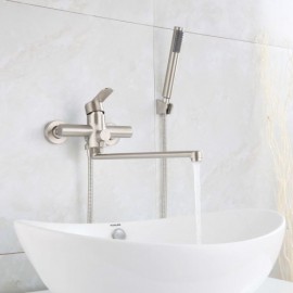 Modern Brushed Stainless Steel Bathtub Faucet For Bathroom