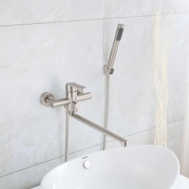 Modern Brushed Stainless Steel Bathtub Faucet For Bathroom