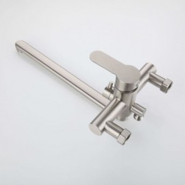 Brushed Stainless Steel Bathtub Faucet With Hand Shower For Bathroom