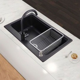 Quartz Stone Sink Black Single Sink For Kitchen