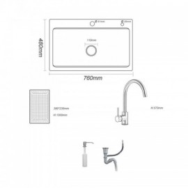 Quartz Stone Sink Black Single Sink For Kitchen