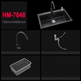 Quartz Stone Sink Black Single Sink For Kitchen