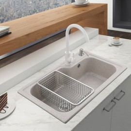 Quartz Stone Sink Single Sink Oat Color For Kitchen