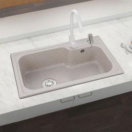 Quartz Stone Sink Single Sink Oat Color For Kitchen