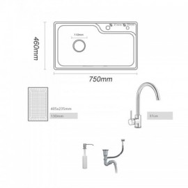 Quartz Stone Sink Single Sink Oat Color For Kitchen