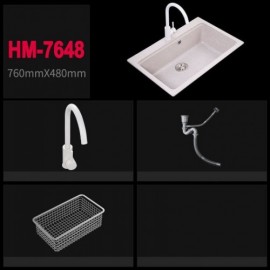 Modern Oatmeal Color Quartz Stone Sink For Kitchen