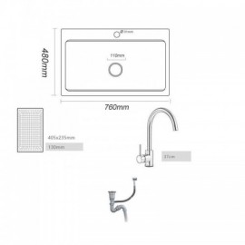 Modern Oatmeal Color Quartz Stone Sink For Kitchen