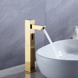 Touchless Smart Basin Faucet With Infrared Sensor For Bathroom Gold/Chrome