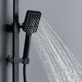 Black/Chrome Thermostatic Shower Faucet For Bathroom