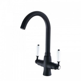 Copper Kitchen Faucet With 2 Handles Black/Chrome