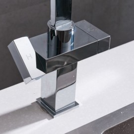 Modern Square 2-Handle Kitchen Mixer Faucet Chrome/Brushed Nickel