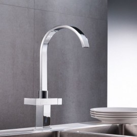 Modern Square 2-Handle Kitchen Mixer Faucet Chrome/Brushed Nickel